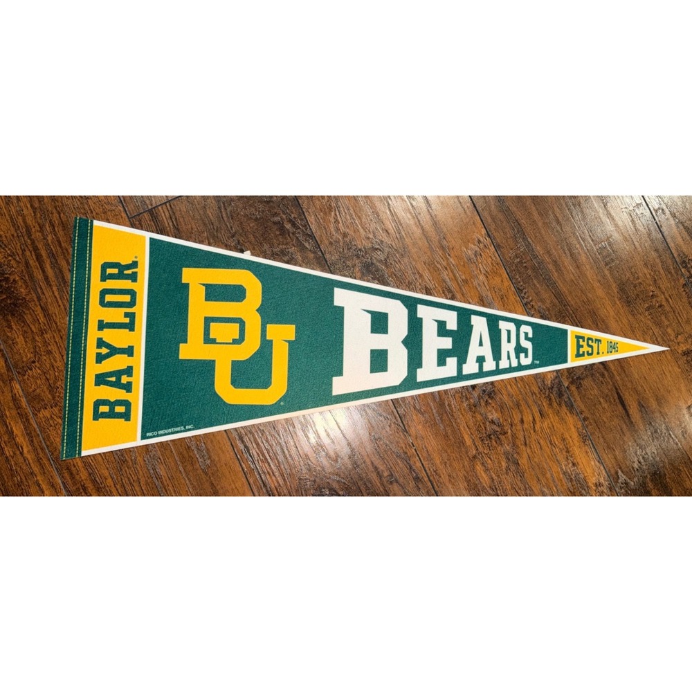 Baylor Bears Rico Industries NCAA Felt Pennant Green Gold BU Logo Est 1845